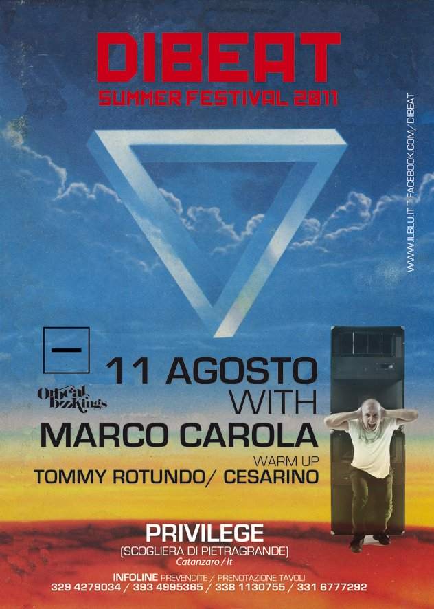 Dìbeat Summer Festival 011 presents Marco Carola - フライヤー表