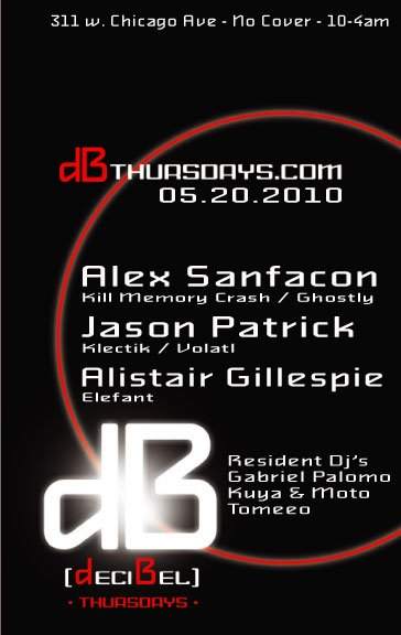 Db [decibel] Thursdays with Alex Sanfacon, Jason Patrick, Alistair Gillespie - Página frontal