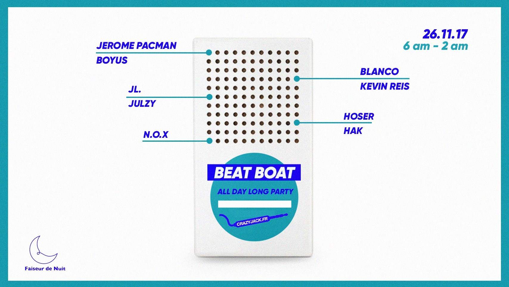 Beat Boat with CrazyJack (All Day Long Party) - フライヤー表
