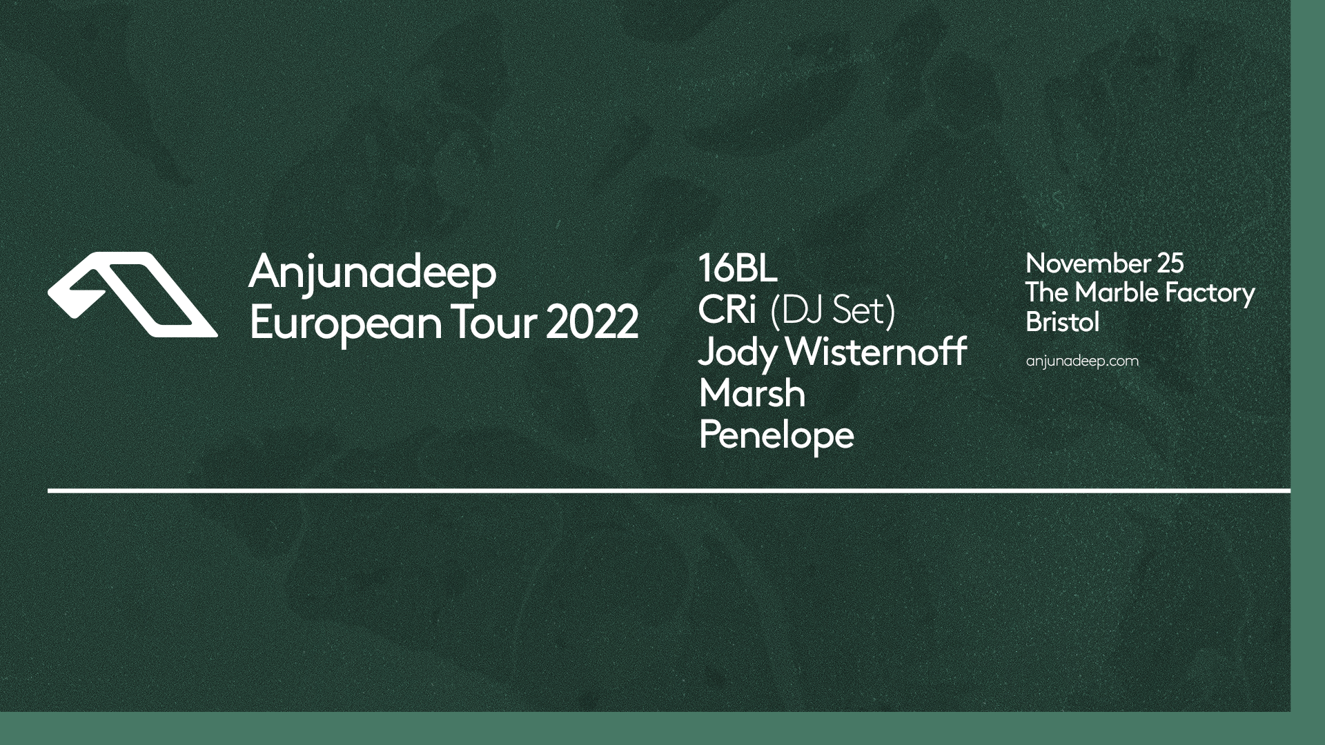 Anjunadeep European Tour 2022 // Bristol - Página frontal