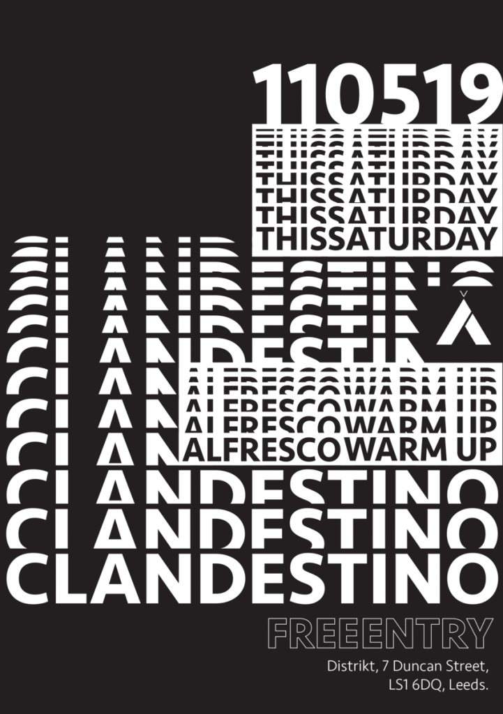 Clandestino l Alfresco Festival Warm Up - フライヤー表