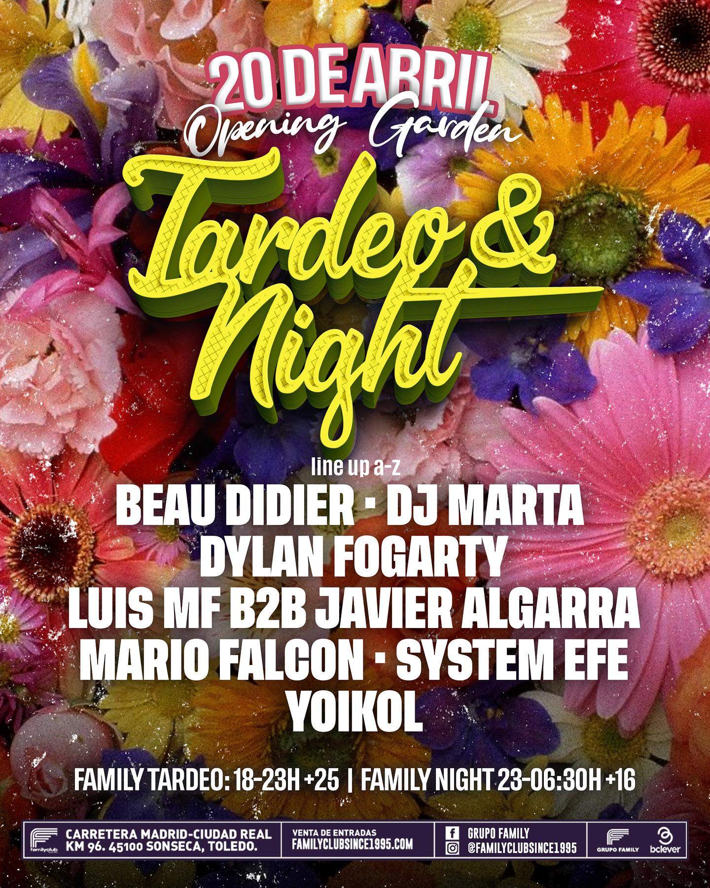 OPENING Family GARDEN: TARDEO & NIGHT: Beau Didier + Dylan Fogarty + - フライヤー表
