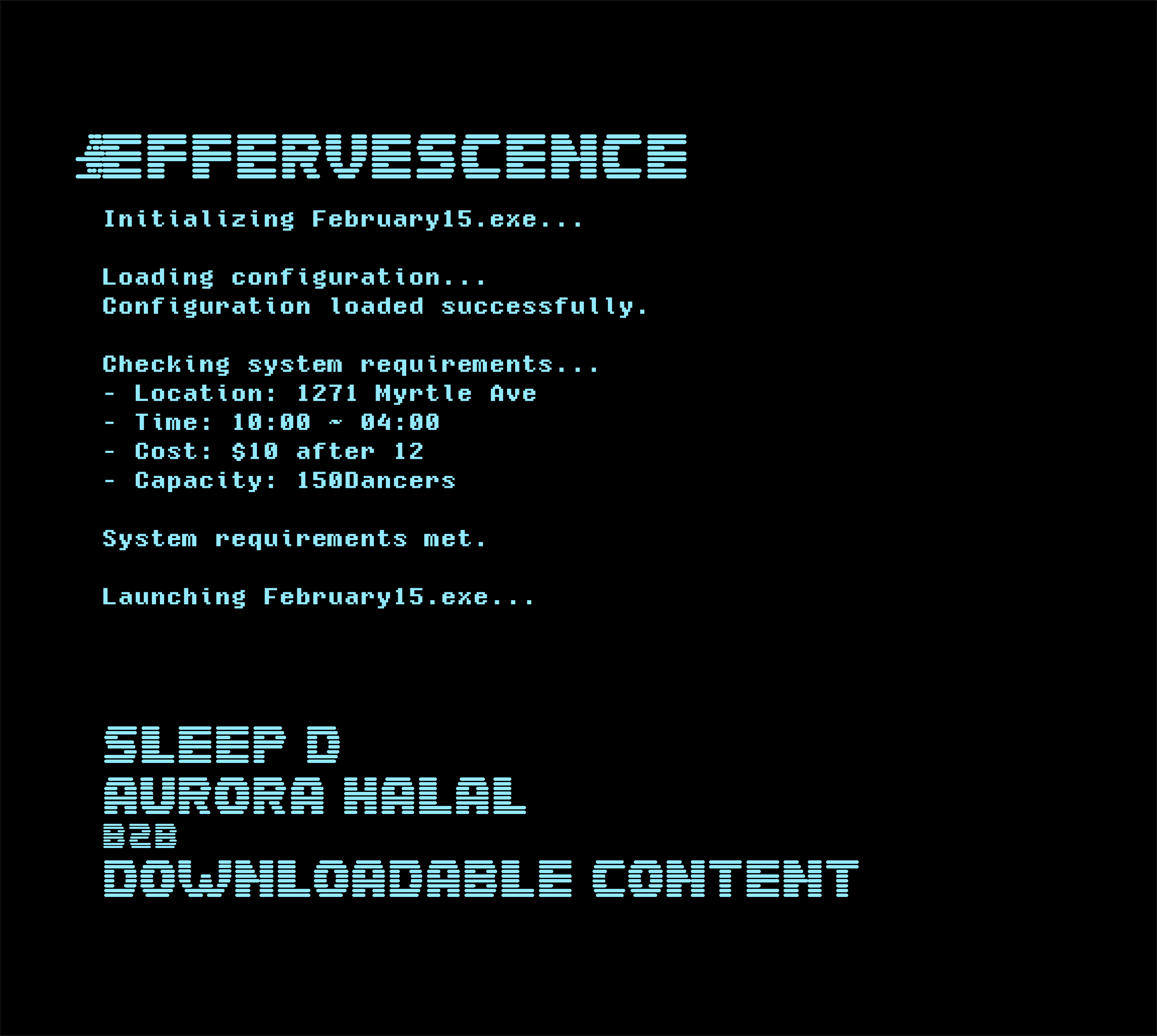 Effervescence: Sleep D, Aurora Halal b2b Downloadable Content - フライヤー裏