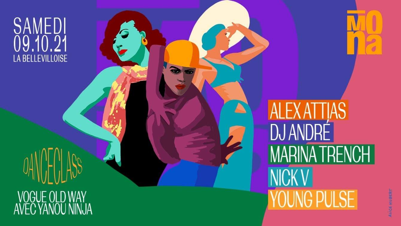 Mona with Alex Attias, DJ André, Marina Trench, Nick V, Young Pulse, Yanou Ninja - フライヤー表