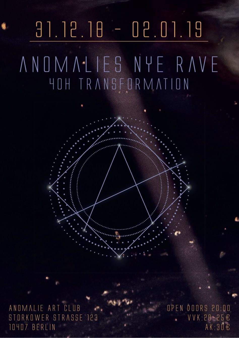 Anomalie´s NYE Transformation - 40h Rave - フライヤー表
