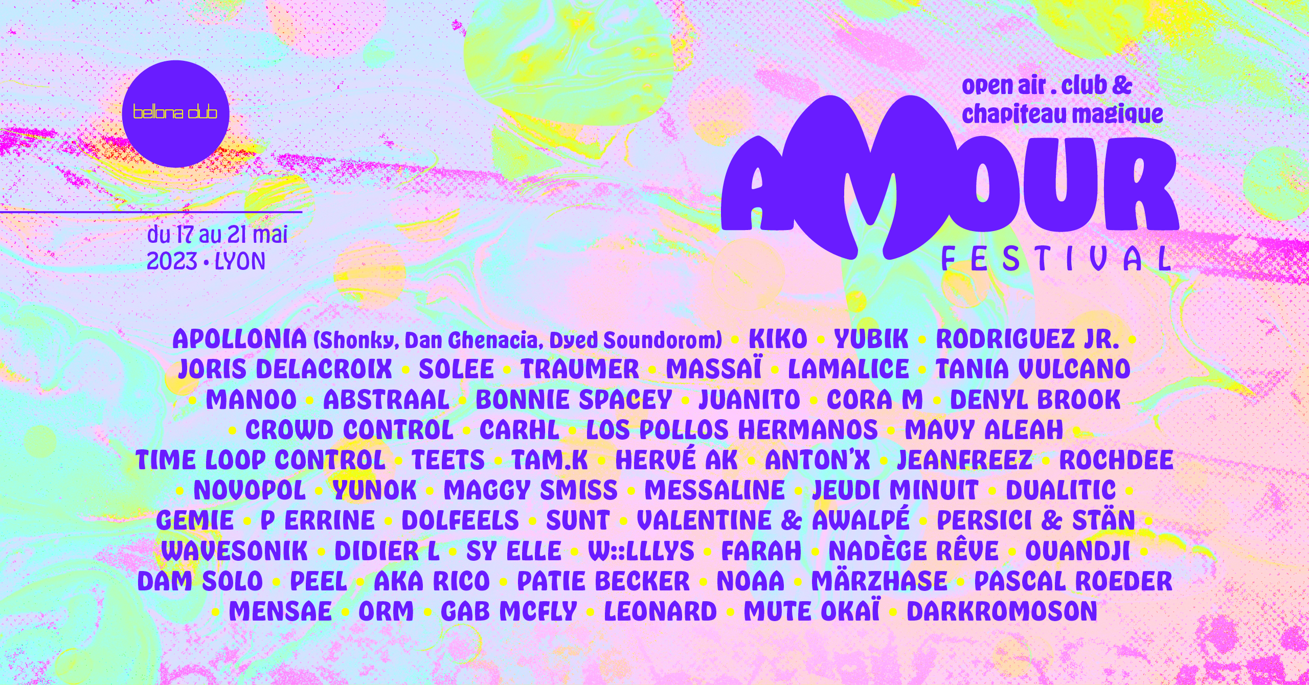 AMOUR FESTIVAL OPEN AIR & CLUB - フライヤー表