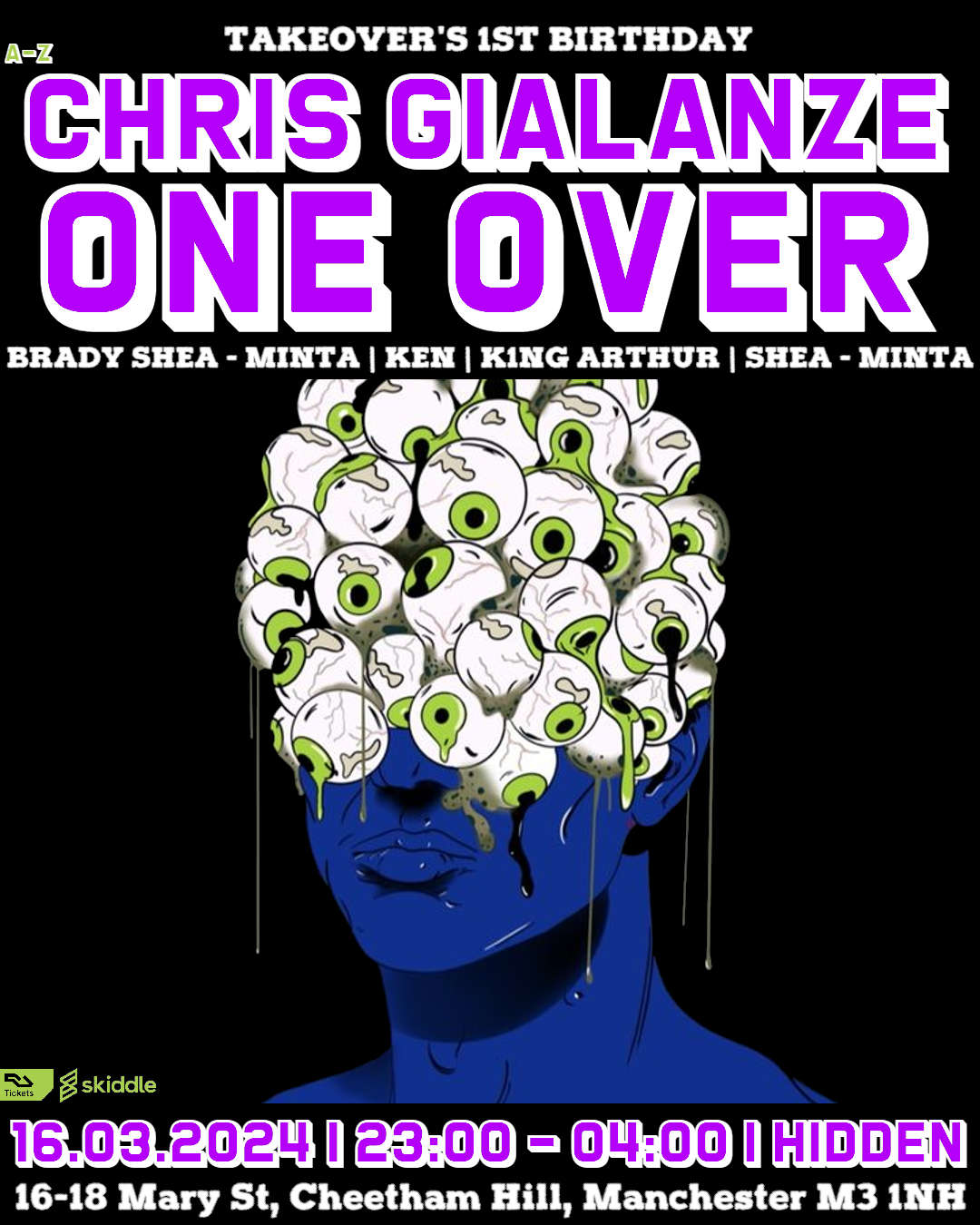 Takeover: Chris Gialanze, One Over + Residents - フライヤー表