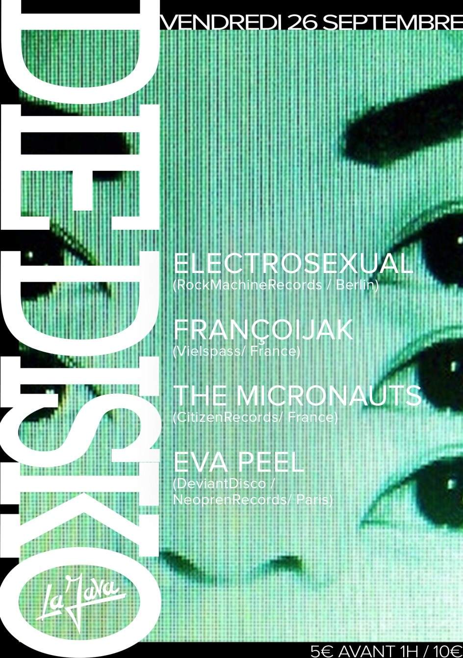 Die Disko with Electrosexual, Françoijak, Eva Peel - フライヤー表