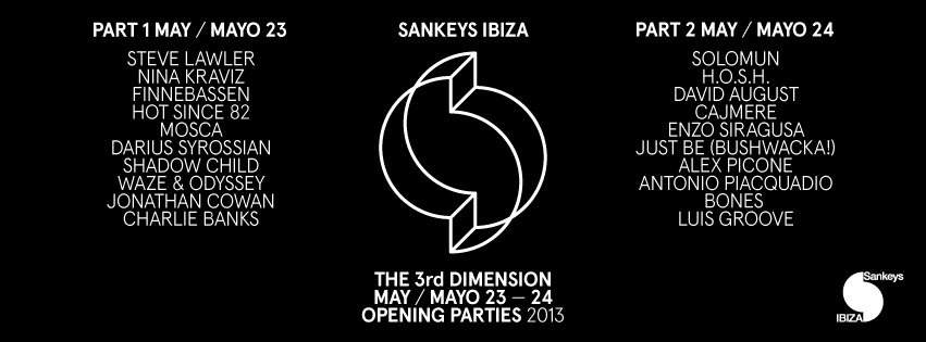 Sankeys Ibiza 3D - Opening Party 1 - フライヤー表