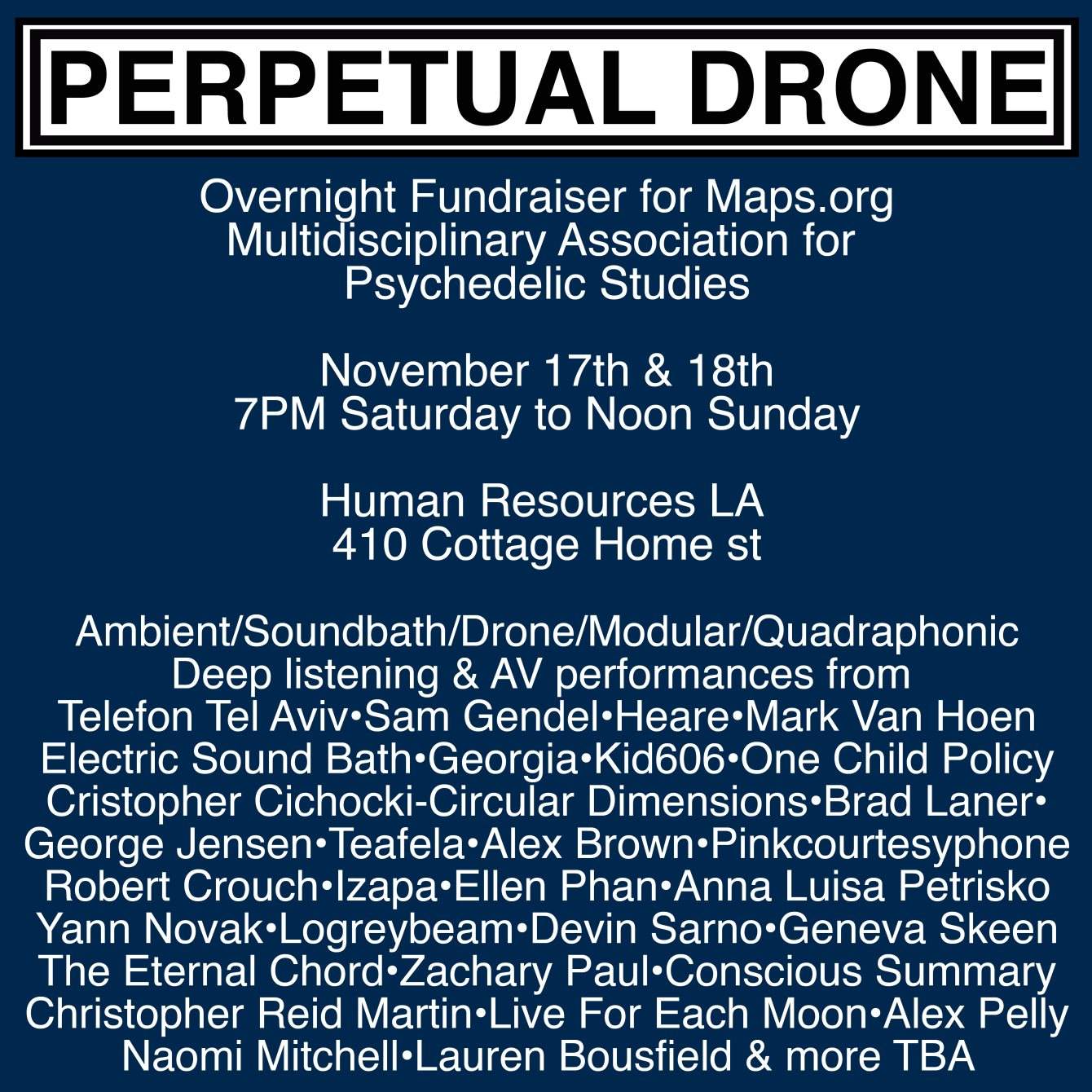 Perpetual Drone - Maps.org Overnight Benefit - フライヤー裏