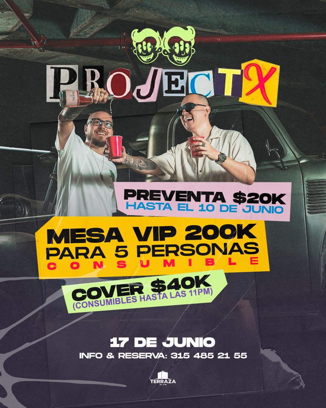 Project X - AFM & Andres Quintero Bday - フライヤー裏
