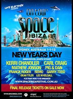 Space Ibiza Australia NYD 2013 with Kerri Chandler, Carl Craig - Página frontal