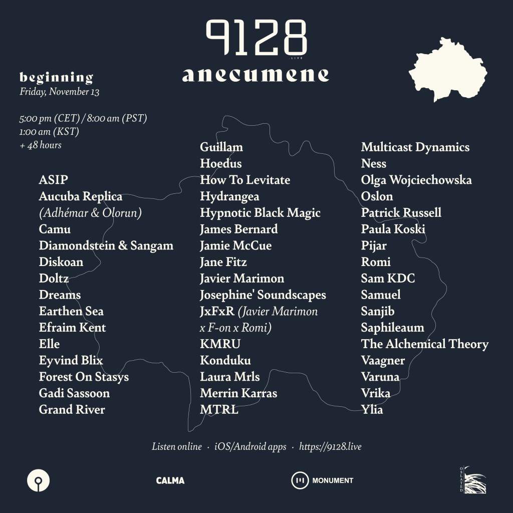 9128 presents Anecumene feat. CALMA, Monument, Oslated and A Strangely Isolated Place. - Página trasera