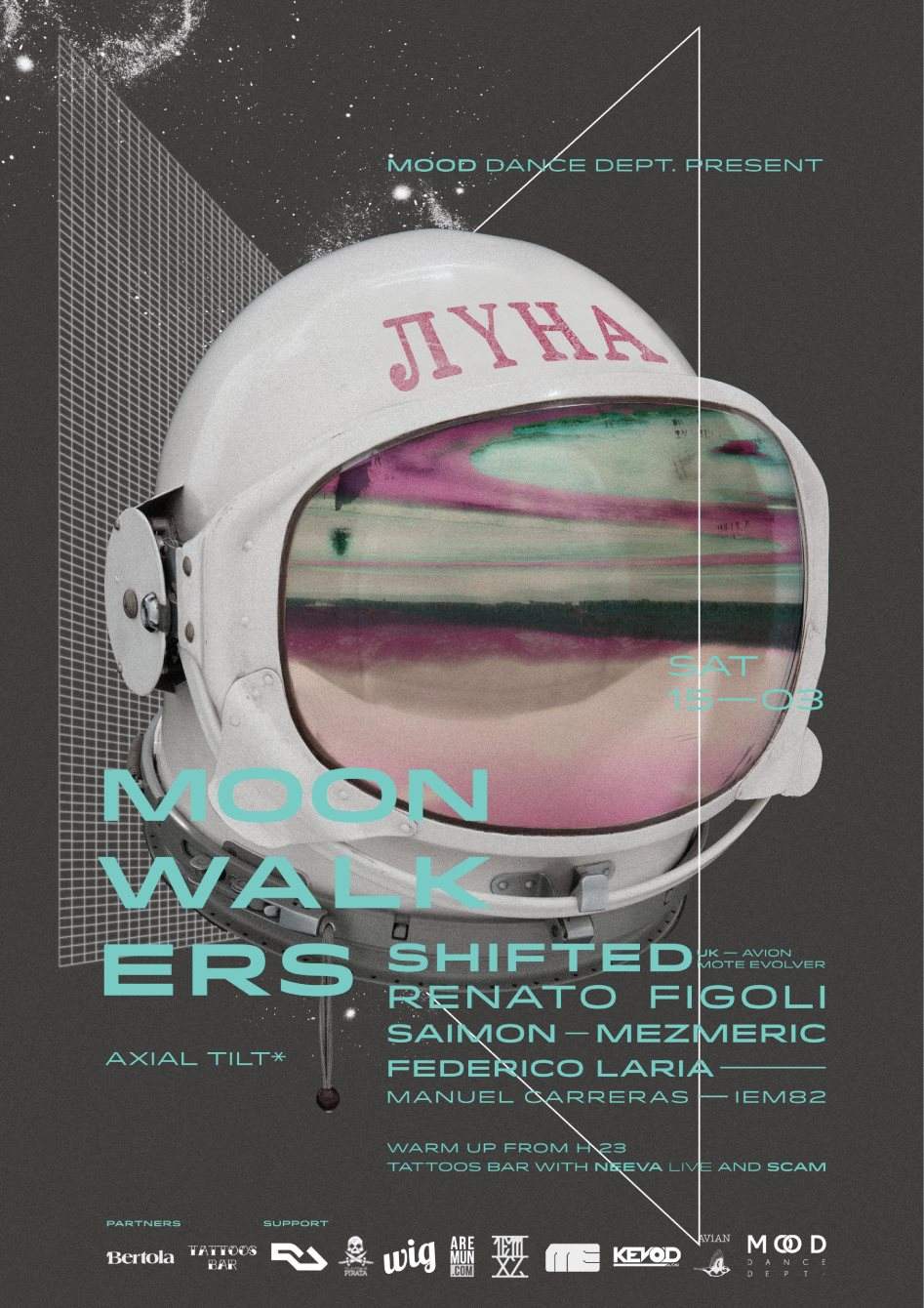 Shifted at Moon Walkers - Axial Tilt* - フライヤー表