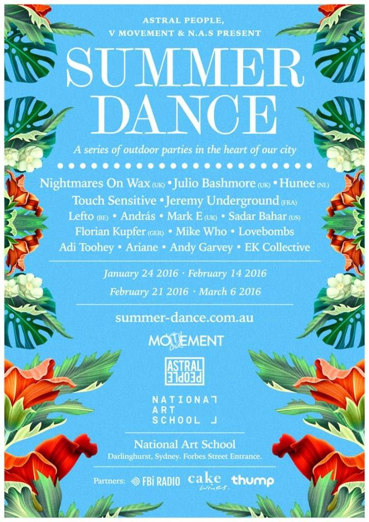 Summer Dance 2016: Hunee, Mark E, Touch Sensitive, Lovebombs, Adi Toohey - Página frontal
