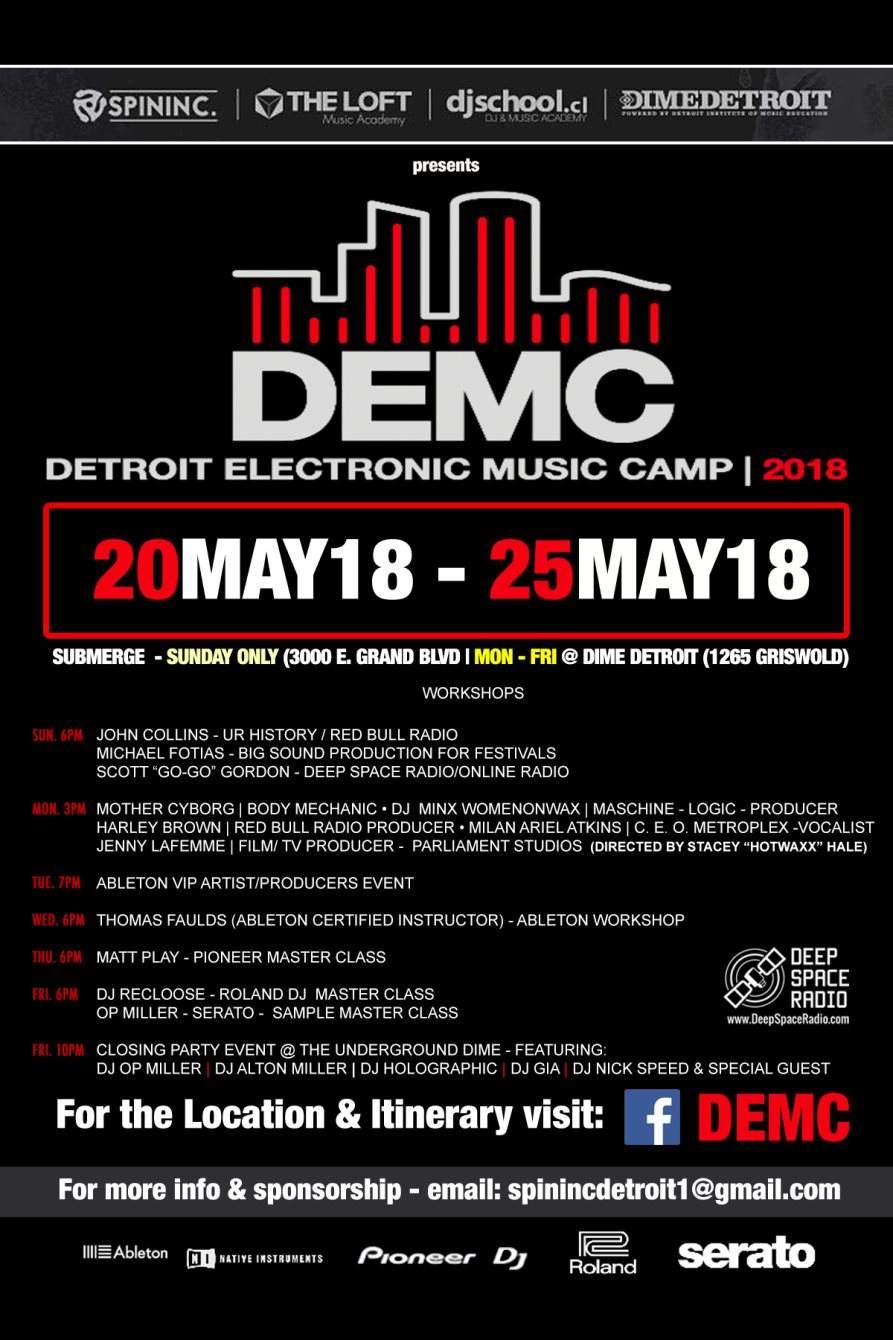 Detroit Electronic Music Camp 2018 - Página frontal