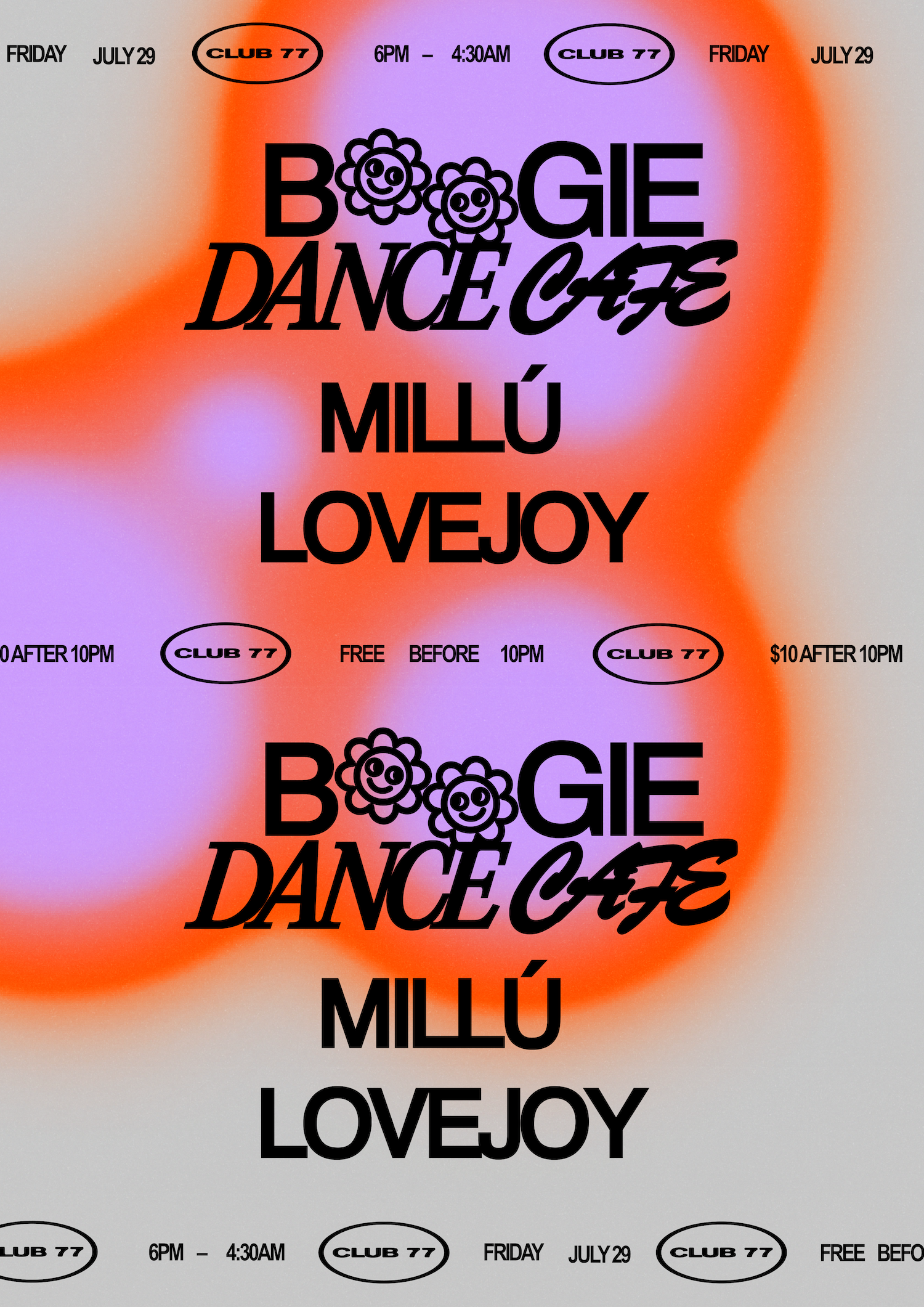 Boogie Dance Café with Millú & Lovejoy - フライヤー表