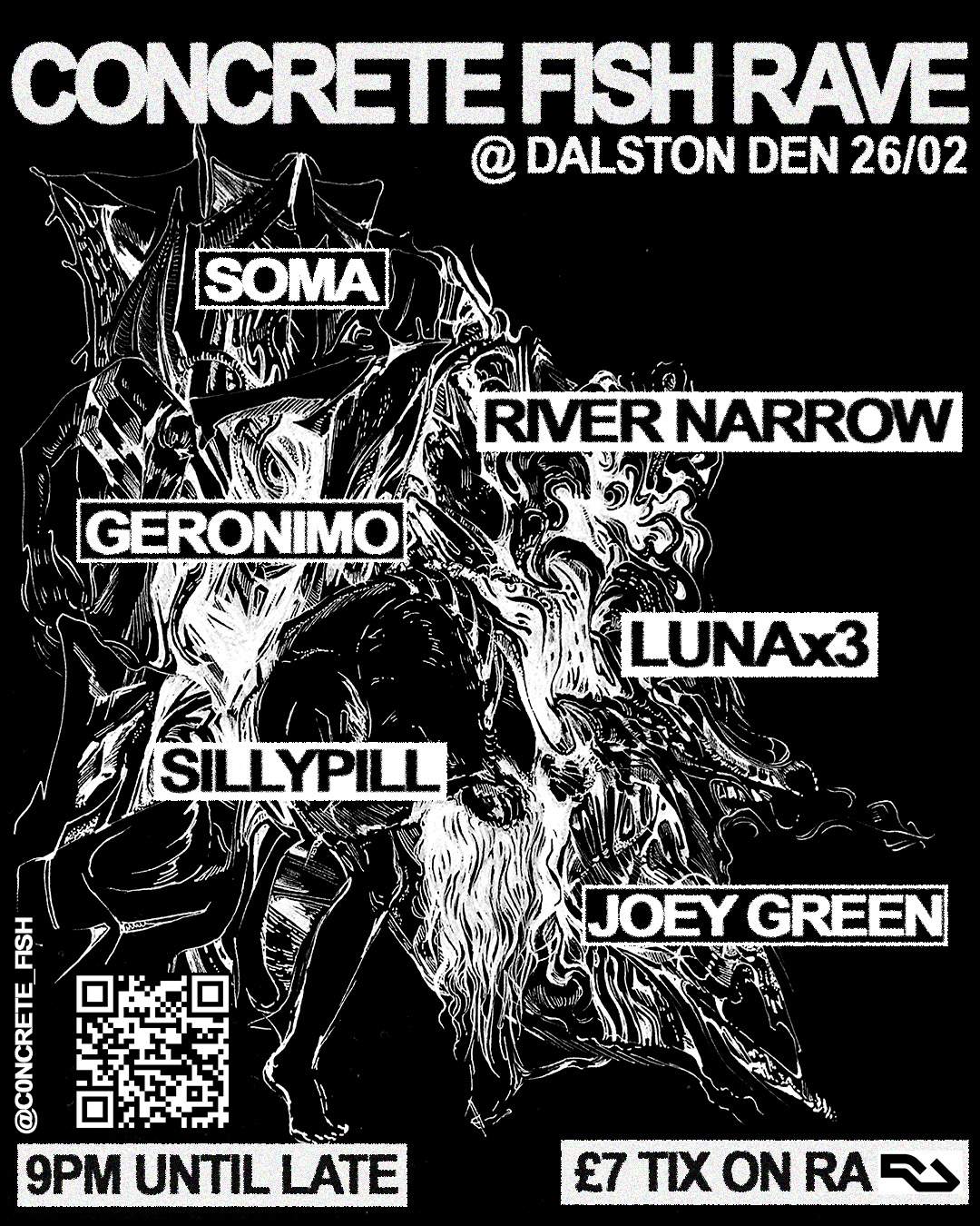 CONCRETE FISH RAVE at Dalston Den, London