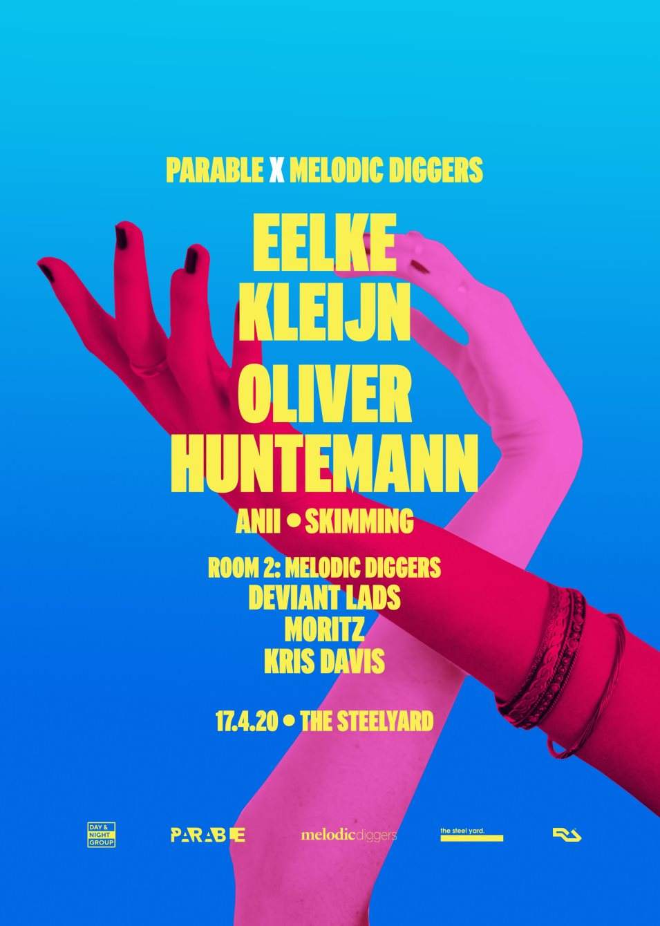 {POSTPONED} Parable x Melodic Diggers: Eelke Kleijn, Oliver Huntemann, Anii, Melodic Diggers - Página trasera