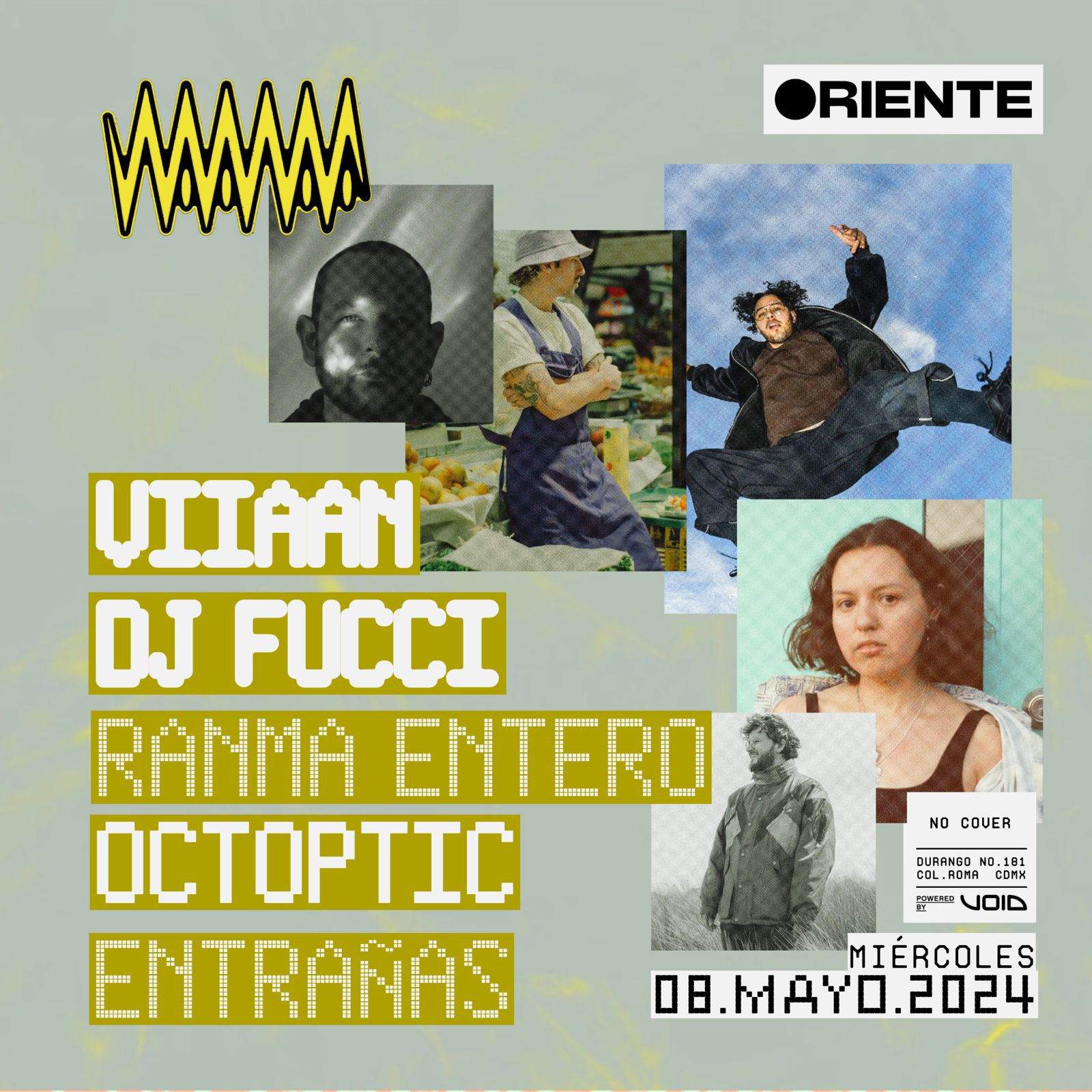 WVWV: Viiaan, DJ Fucci, Octoptic, Ranma Entero, Entrañas - Página frontal