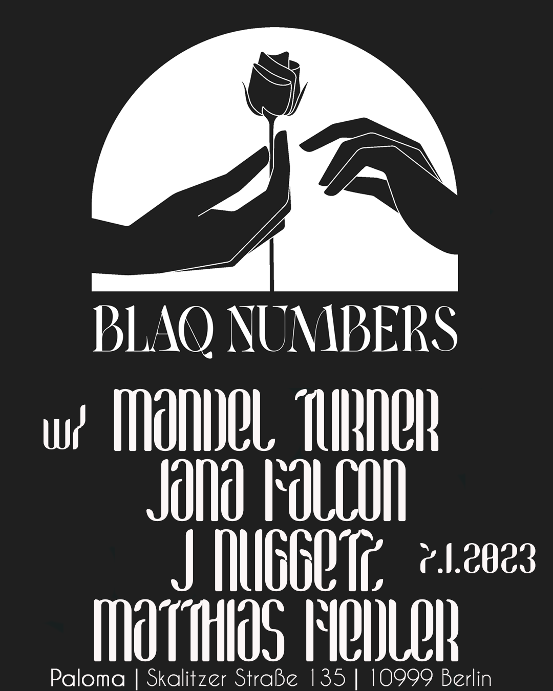 Blaq Numbers Label Night - Página frontal