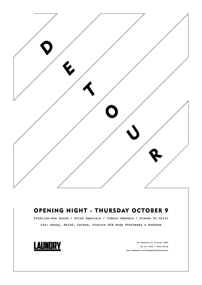 Detour - Thursdays Bar - フライヤー表
