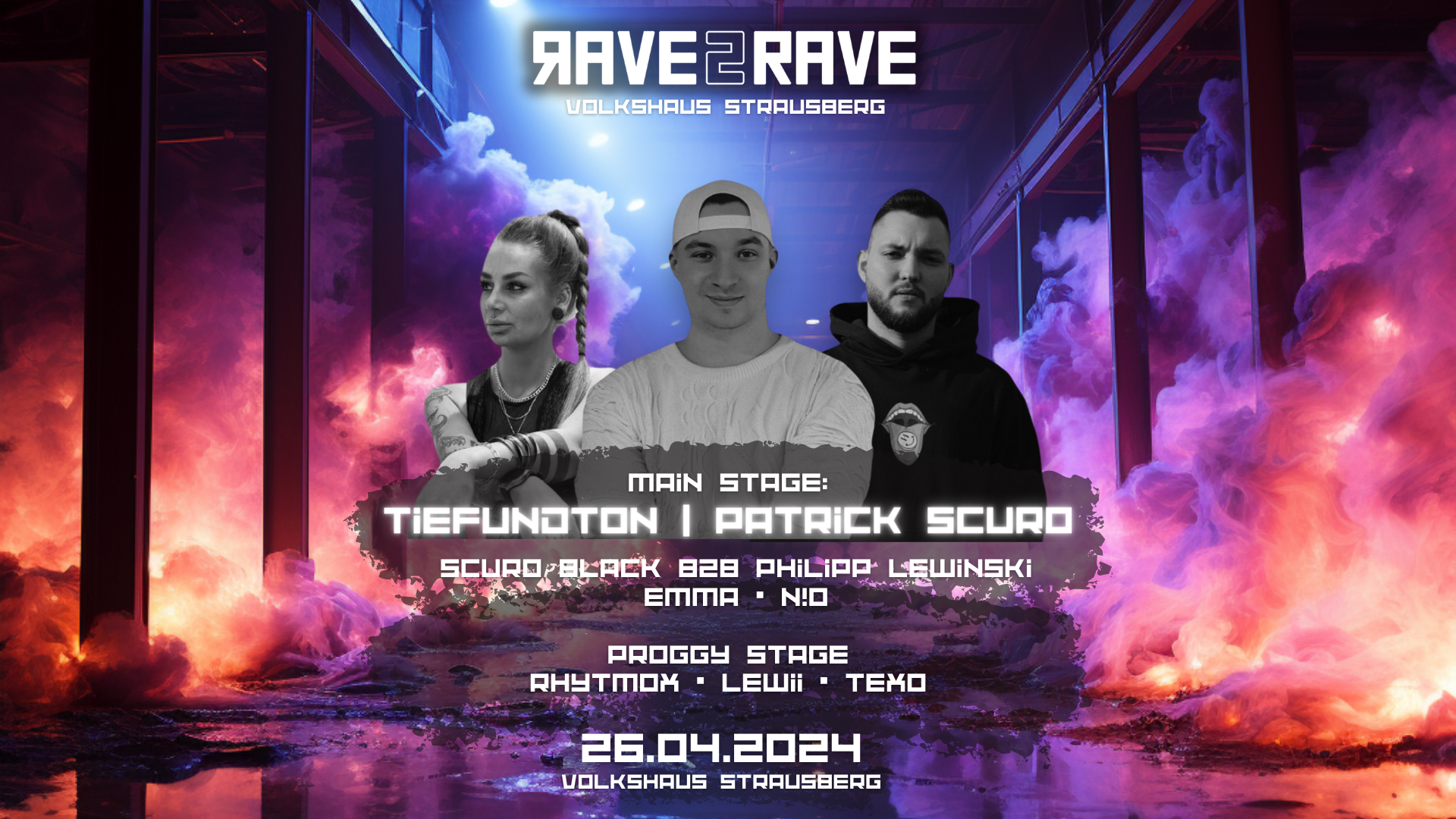 Rave2Rave Strausberg | w/ TIEFUNDTON, Patrick Scuro and many more  - フライヤー表
