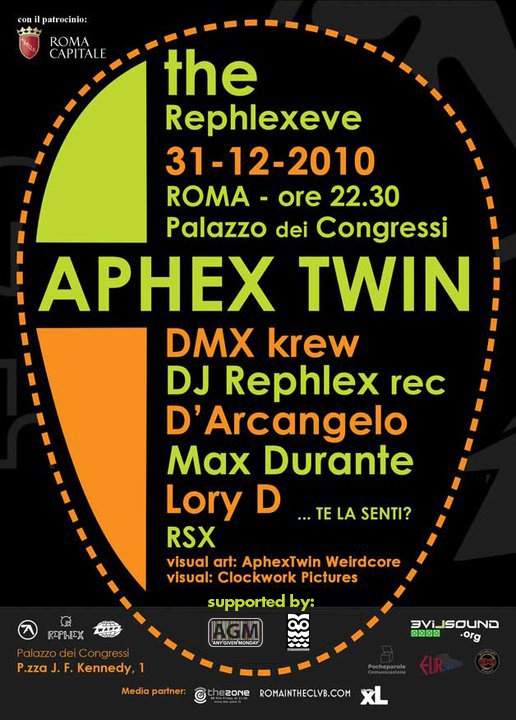 Rephlexeve: Aphex Twin, Dmx Krew, Dj Rephlex Records - Página frontal