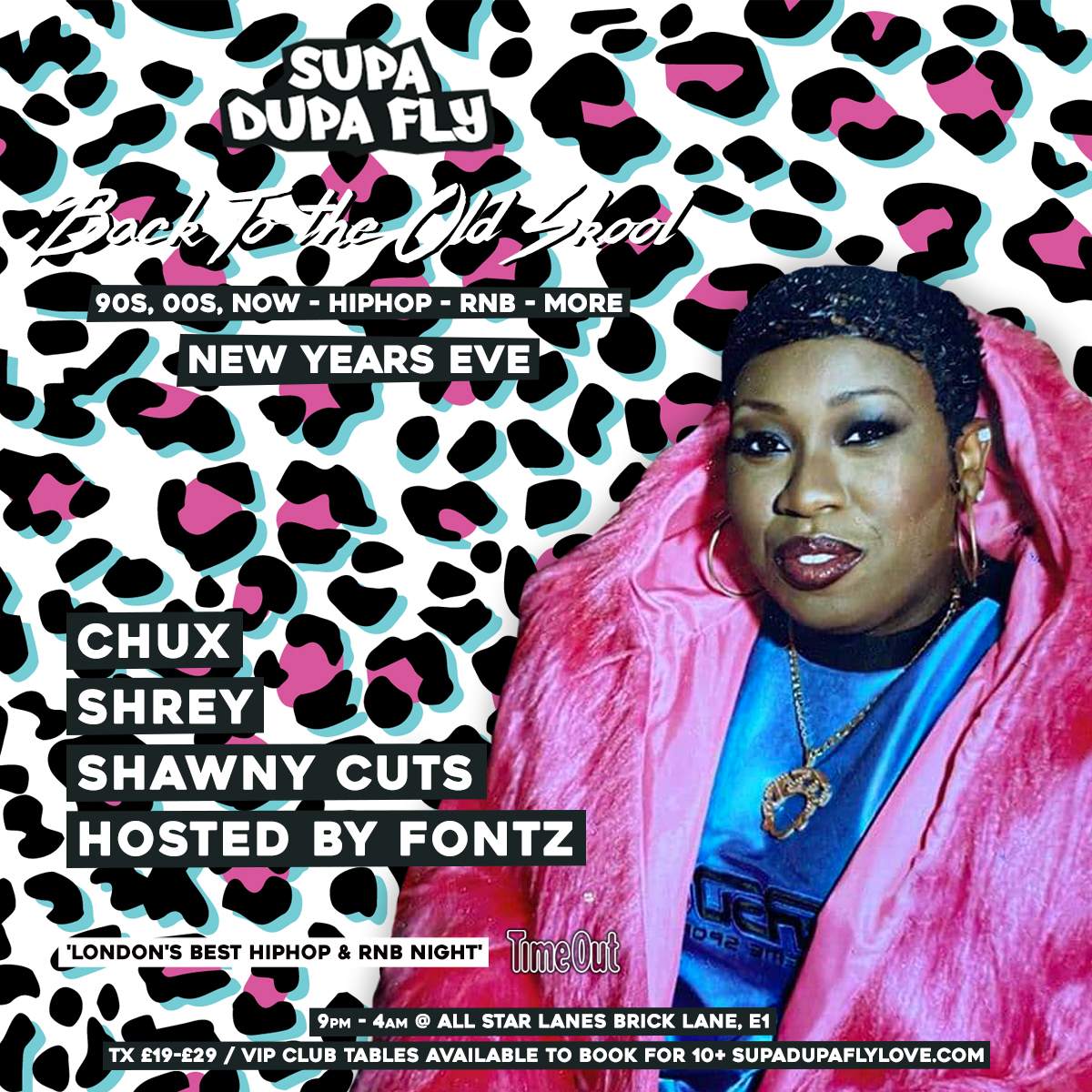 Supa Dupa Fly x Back To The Old Skool New Years Eve - Página trasera