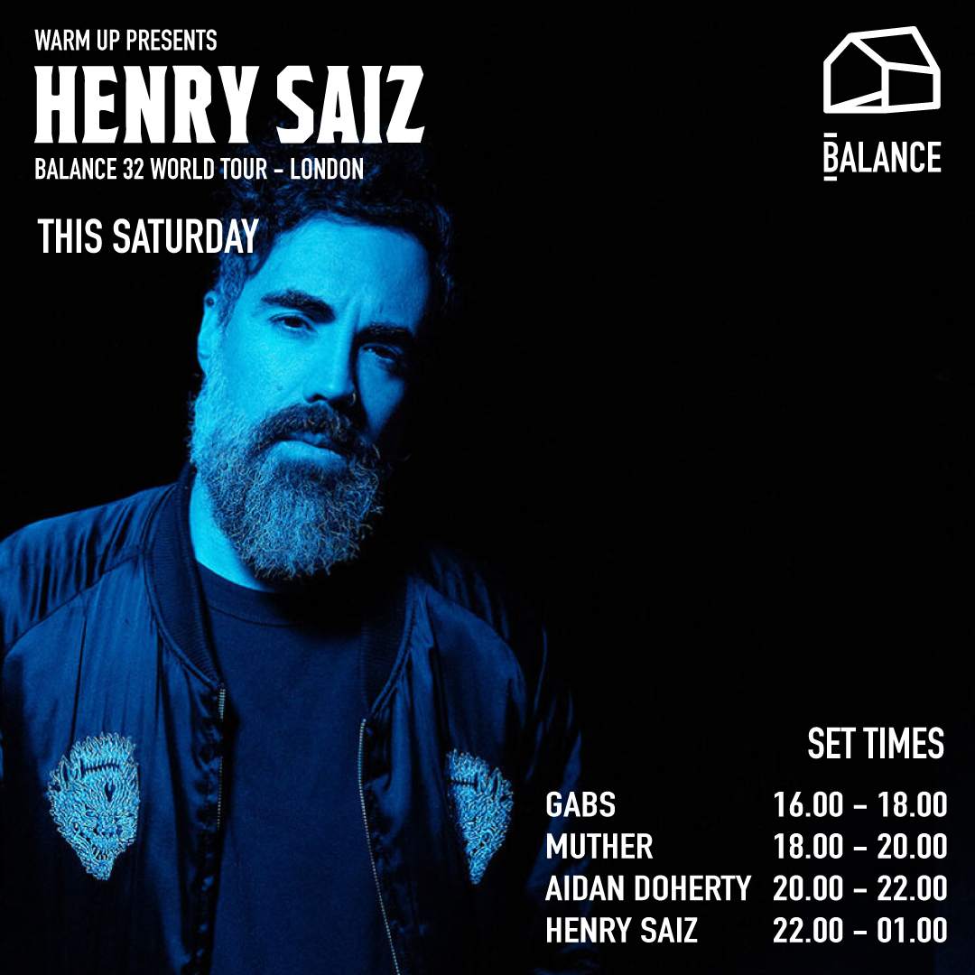 Warm Up presents Henry Saiz (Balance 32 world tour) - フライヤー裏