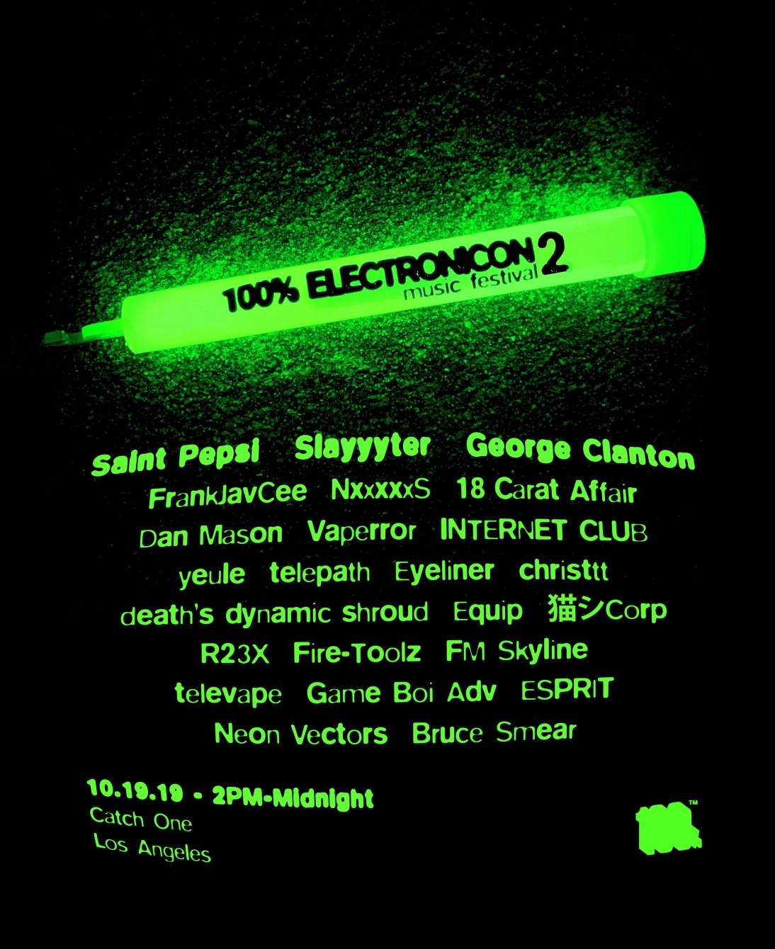 100% Electronicon 2 with George Clanton, Slayyyter & Saint Pepsi - Página frontal