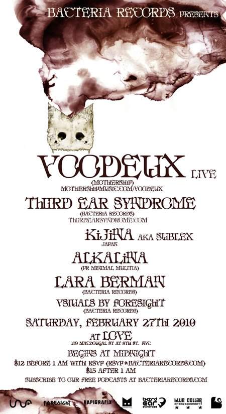 Bacteria Records presents: Voodeux Live (Nyc Debut) & Third Ear Syndrome - Página frontal