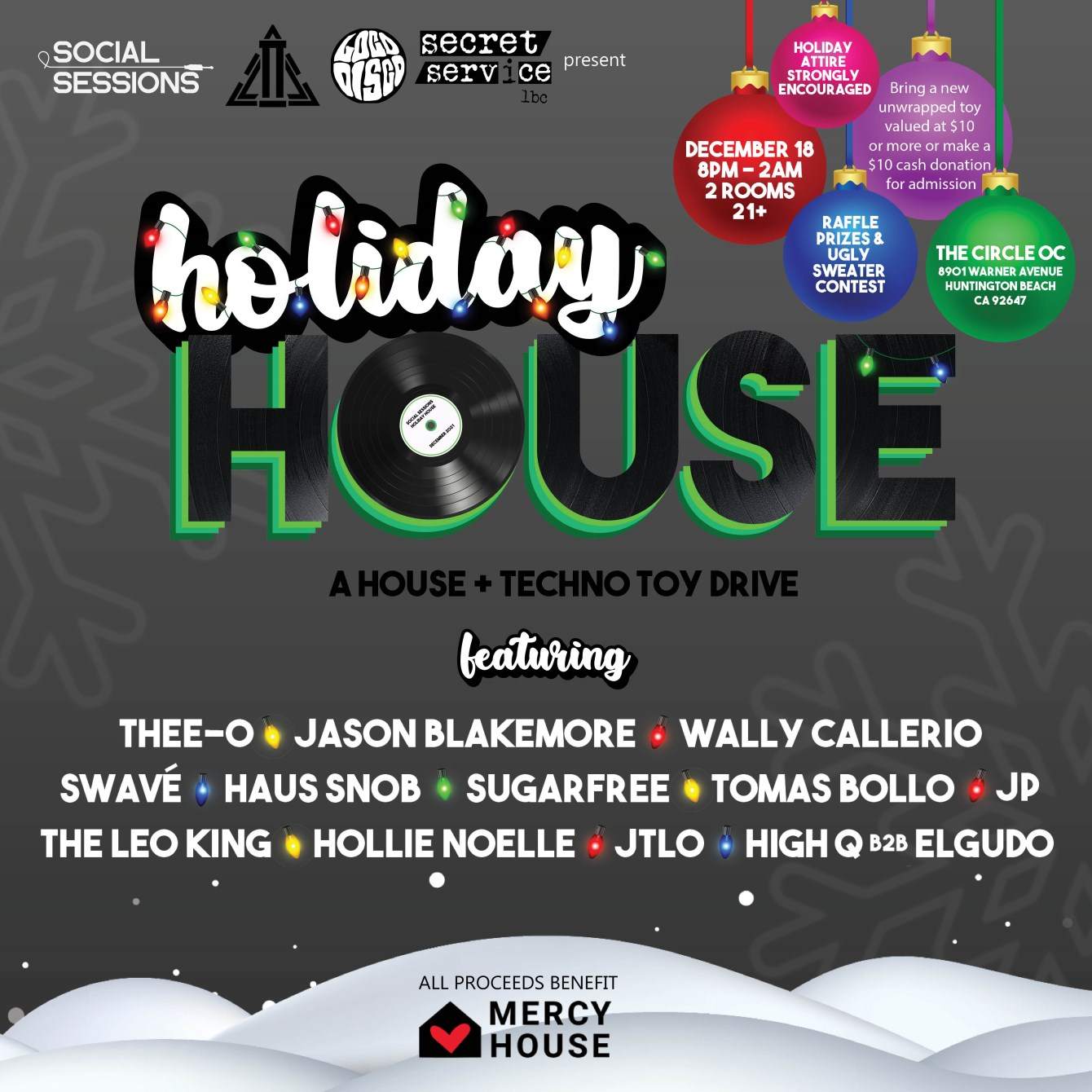 Holiday House — a House + Techno Toy Drive - フライヤー表