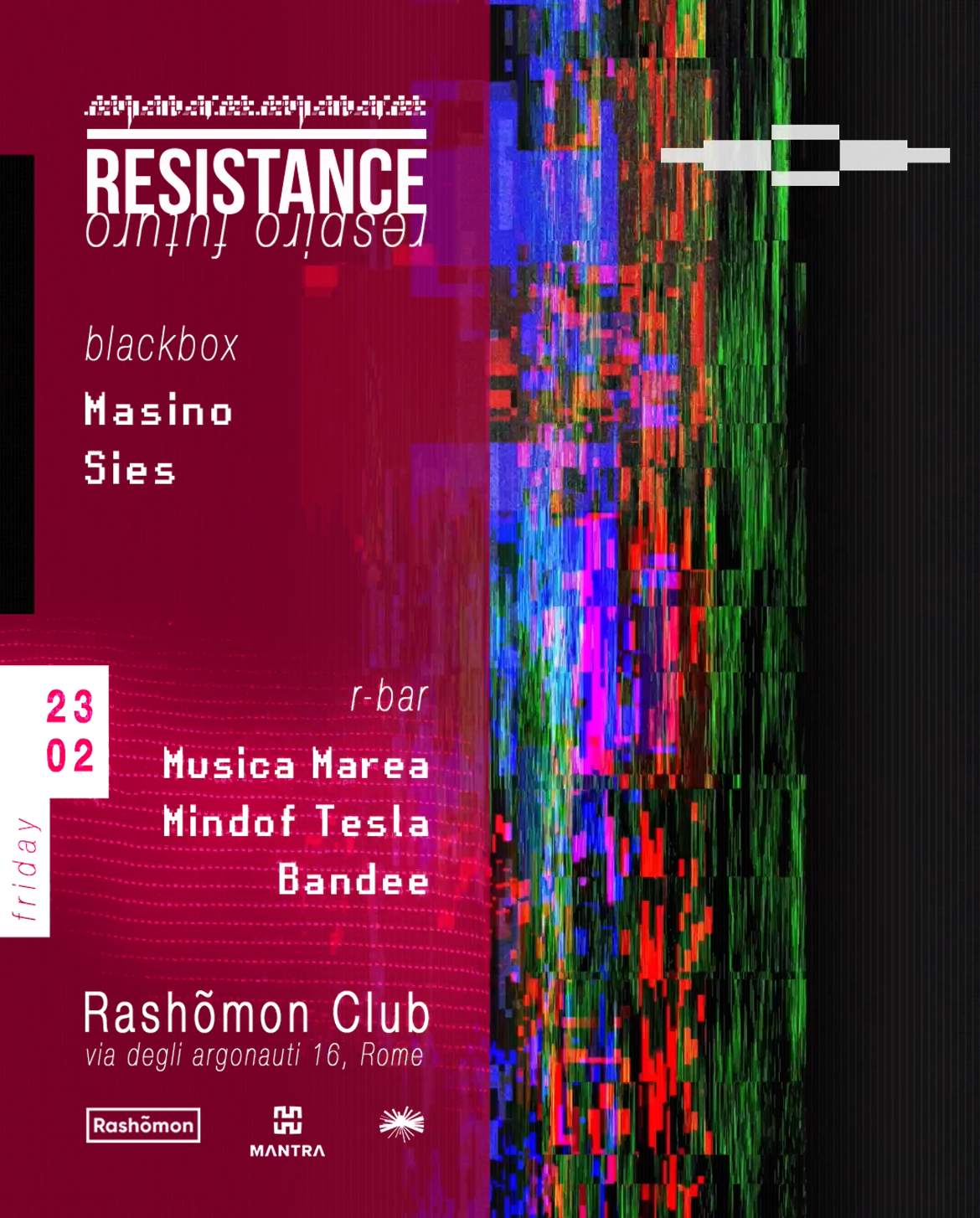 Resistance: MASINO, Sies - フライヤー裏