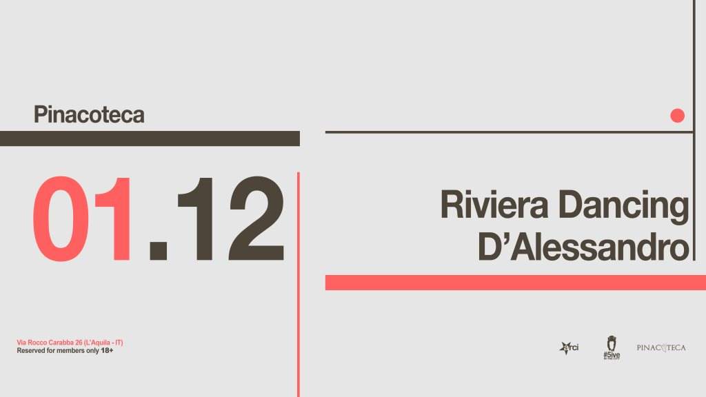 Pinacoteca - Riviera Dancing + D'alessandro - フライヤー表