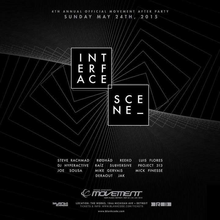 Interface - Scene - 2015 - Official Movement Afterparty - フライヤー表