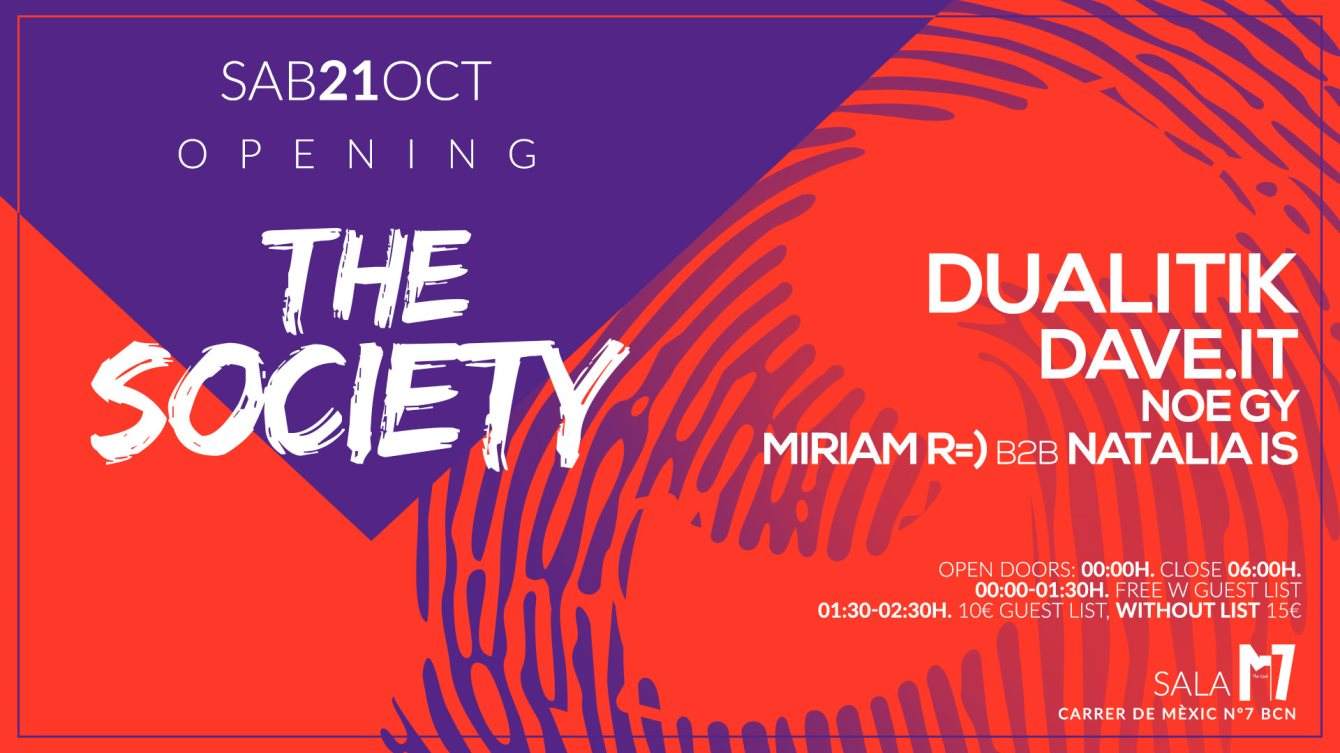 Opening The Society at M7 - フライヤー表