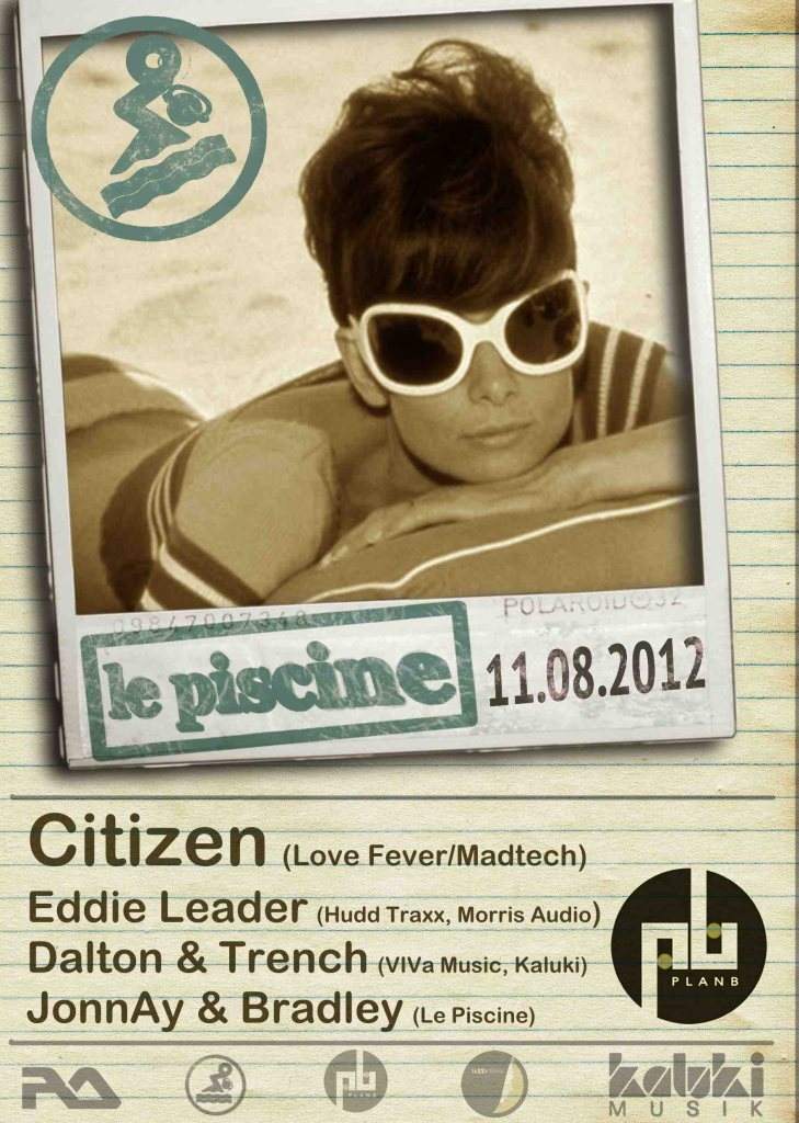 Le Piscine//With Citizen, Eddie Leader, Dalton & Trench - フライヤー表