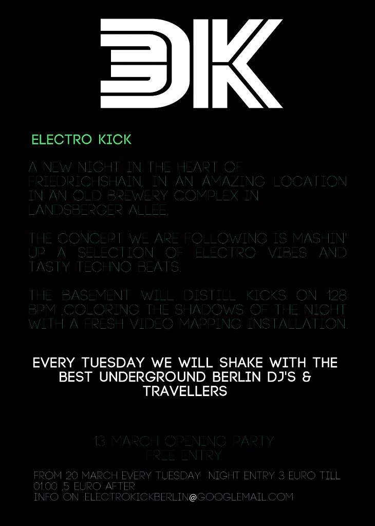 Electro Kick - Opening Party - フライヤー裏