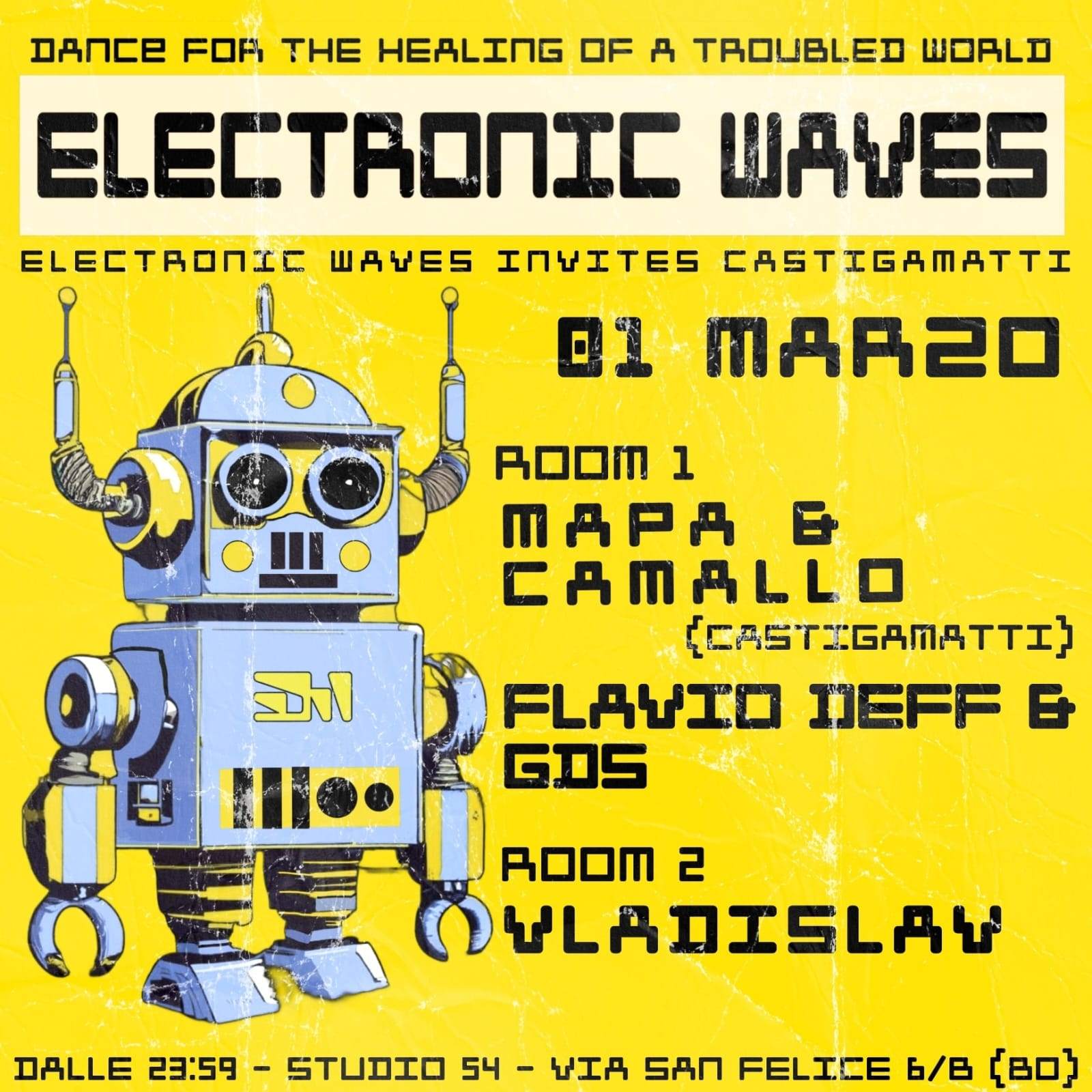 Electronic Waves invites Castigamatti - フライヤー表