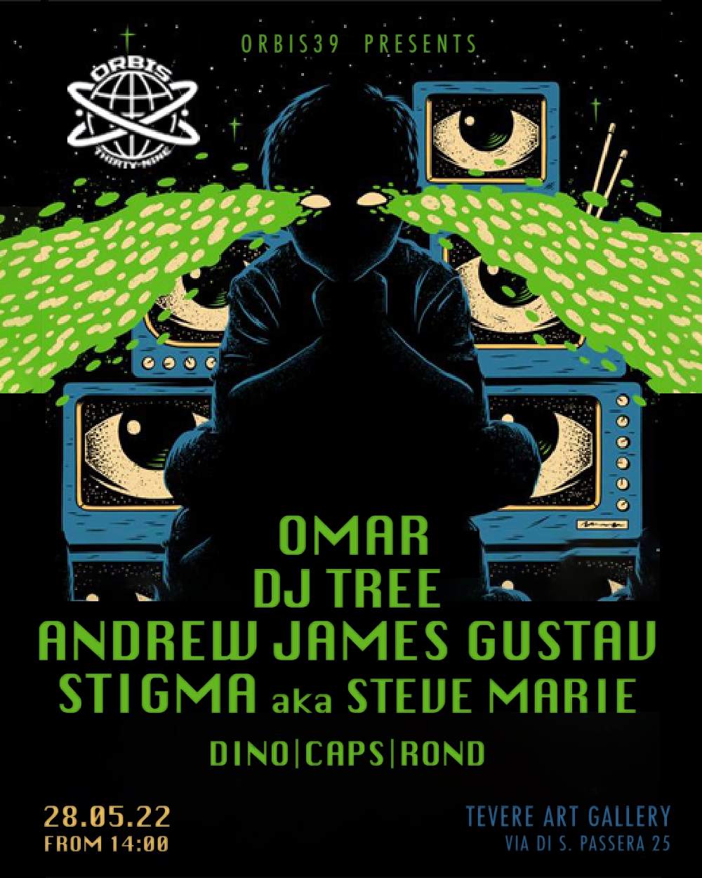 ORBIS39 in ROME with OMAR, GUSTAV, DJ TREE & STIGMA  - フライヤー表