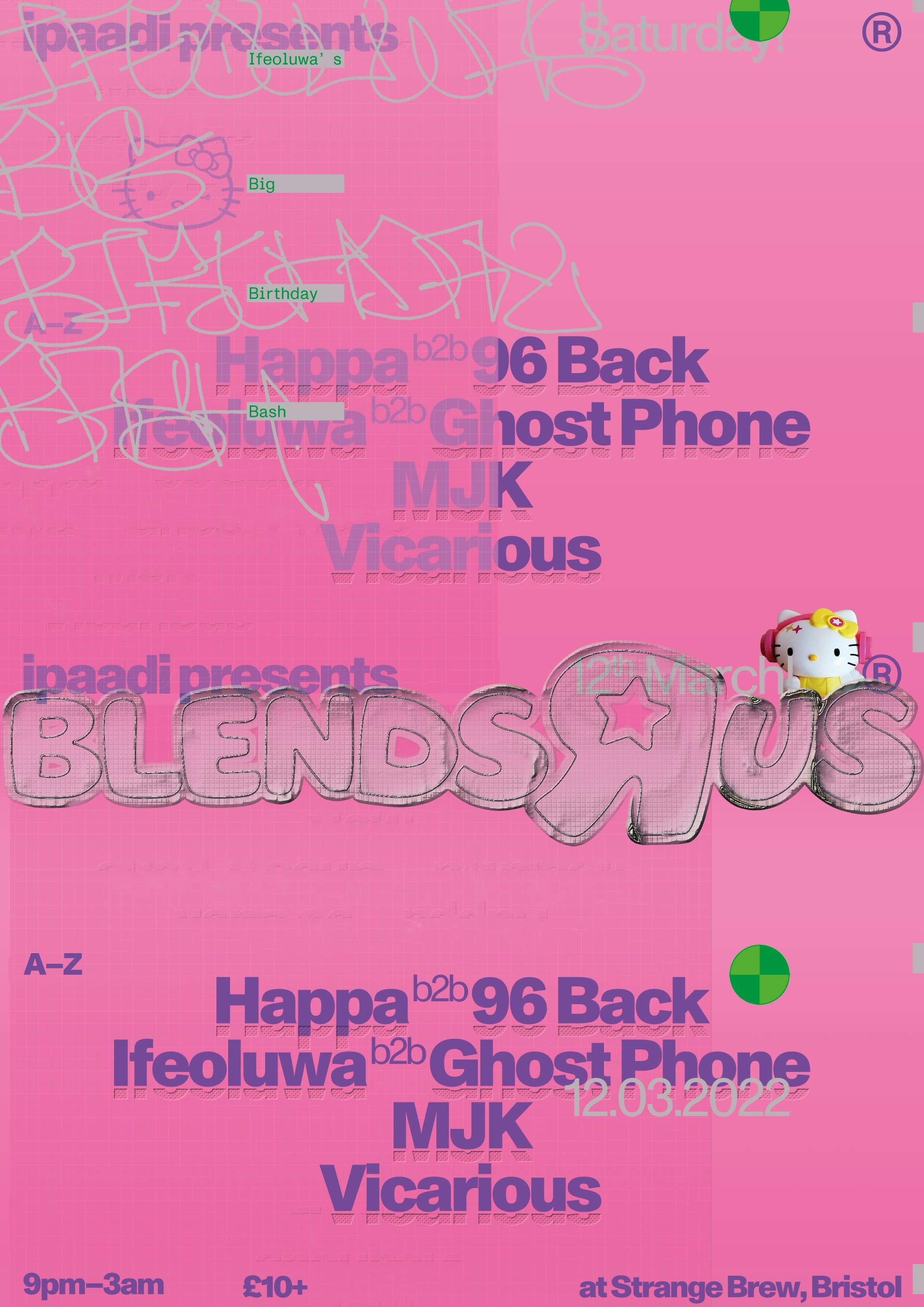 ipaadi presents: Blends 'R' Us with Happa b2b 96 Back & Ifeoluwa b2b Ghost Phone - フライヤー表