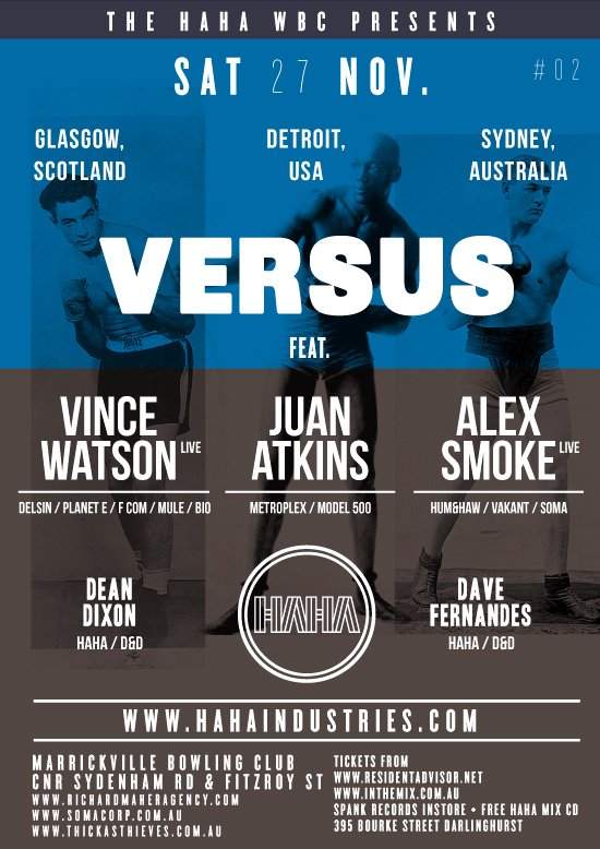 HAHA presents Versus: Round 2 - Juan Atkins / Vince Watson - Página frontal