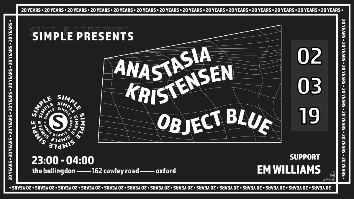 Simple presents Anastasia Kristensen and Object Blue - フライヤー表