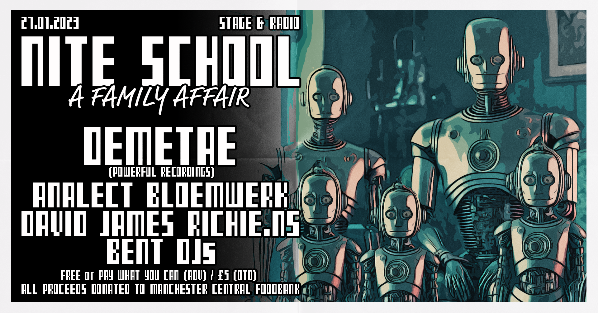 Nite School FREE PARTY - A Family Affair with Demetae, BENT DJs + Residents - Página frontal
