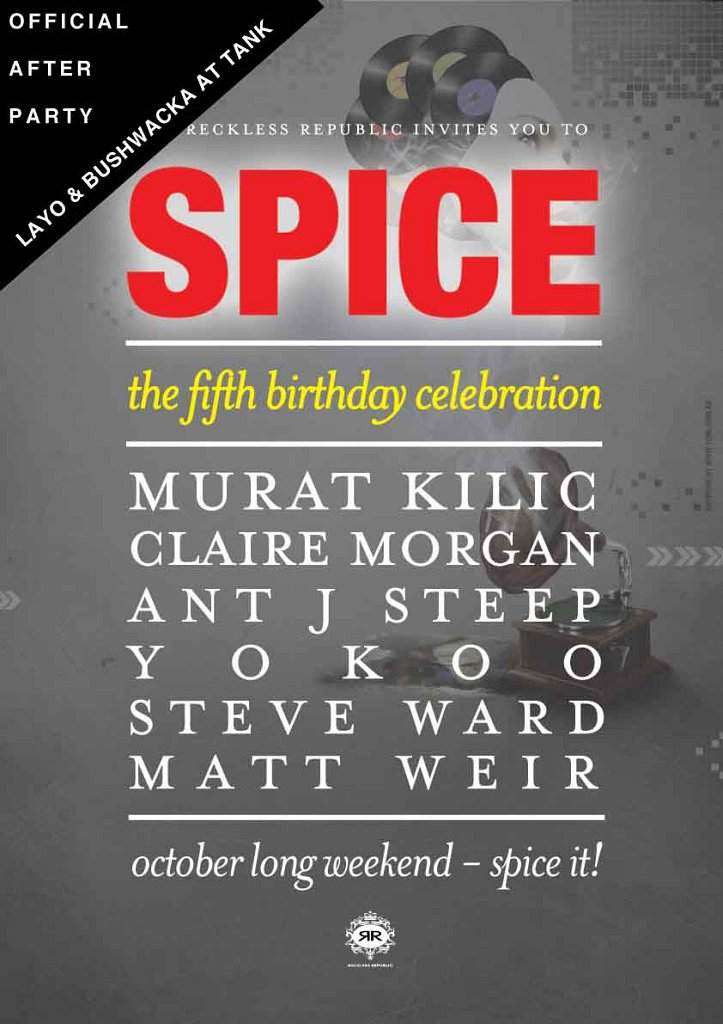 Spice Monday 5th Birthday Celebration - Página trasera