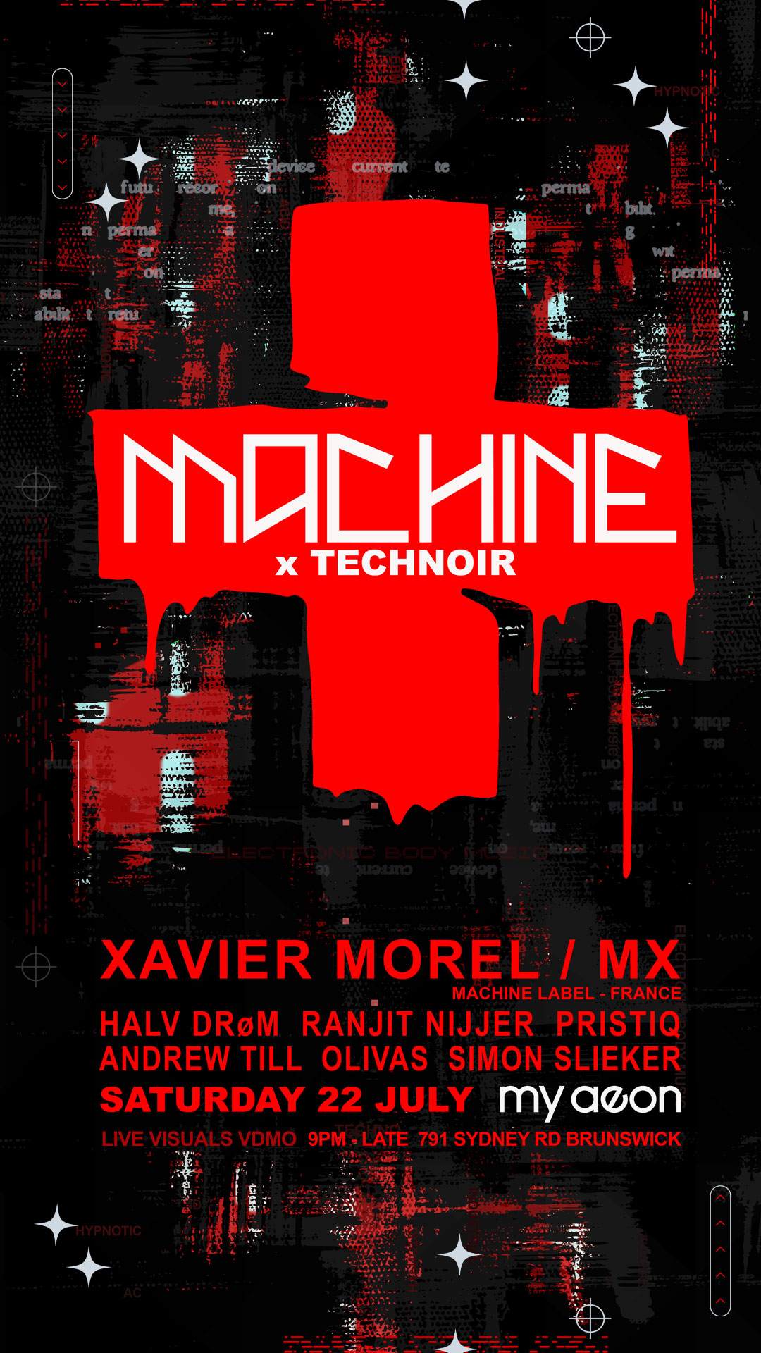 Machine x Technoir presents Xavier Morel (FR) - フライヤー裏