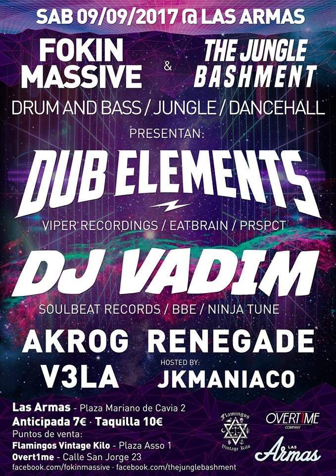 Fokin Massive & The Jungle Bashment presentan: Dj Vadim / Dub Elements - Página frontal