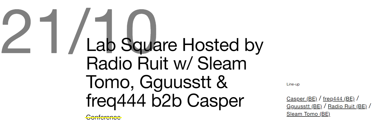 Lab Square Hosted by Radio Ruit with Sleam Tomo, Gguusstt & freq444 b2b Casper - Página frontal
