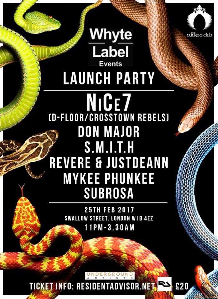 Whyte Label Music Events (Launch Party) - フライヤー表